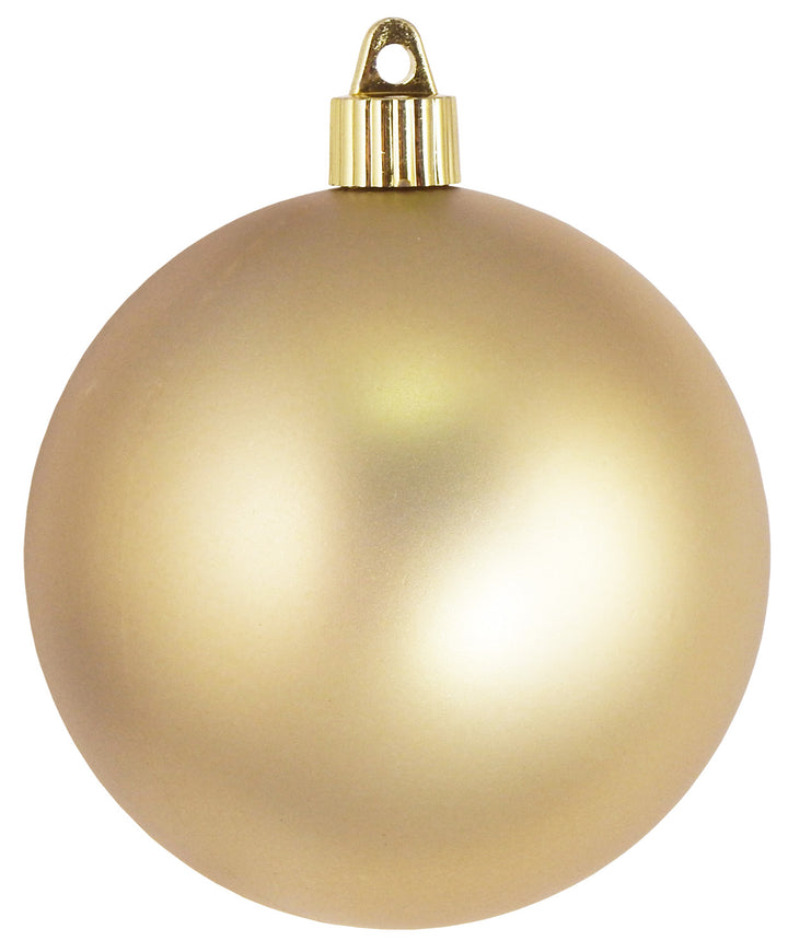 Christmas By Krebs 3 1/4" (80mm) Gold Dust [8 Pieces] Solid Commercial Grade Indoor and Outdoor Shatterproof Plastic, UV and Water Resistant Ball Ornament Decorations