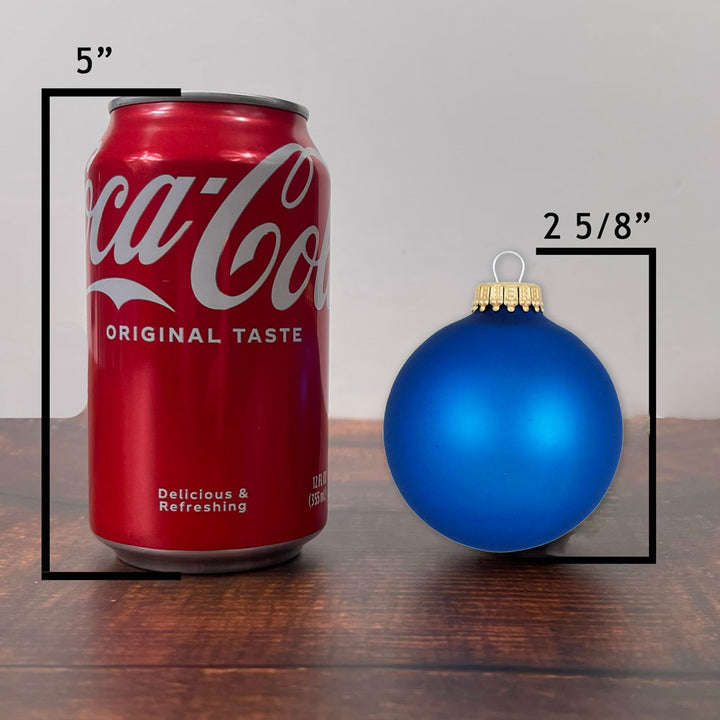 Christmas By Krebs 2 5/8" (67mm) Seamless Glass Ornament [8 Pieces], Decorated Designer Heirloom (Velvet Classic Blue)