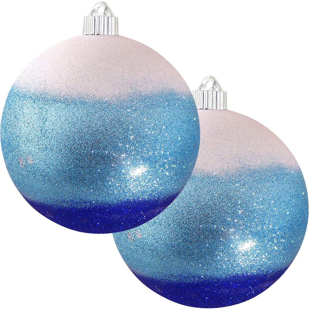 Christmas By Krebs 6" (150mm) Ornament, [2 Pieces], Commercial Grade Indoor and Outdoor Shatterproof Plastic, Water Resistant Decorated Ball Shape Ornament Decorations