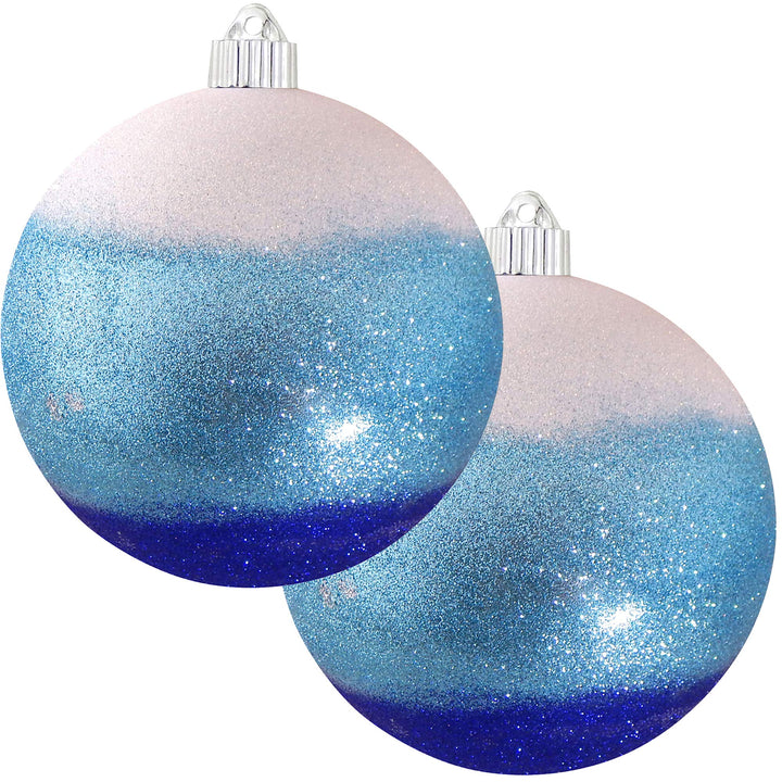 Christmas By Krebs 6" (150mm) Ornament, [2 Pieces], Commercial Grade Indoor and Outdoor Shatterproof Plastic, Water Resistant Decorated Ball Shape Ornament Decorations