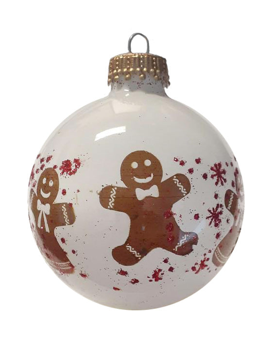 Glass Christmas Tree Ornaments - 67mm/2.63" [4 Pieces] Decorated Balls from Christmas by Krebs Seamless Hanging Holiday Decor