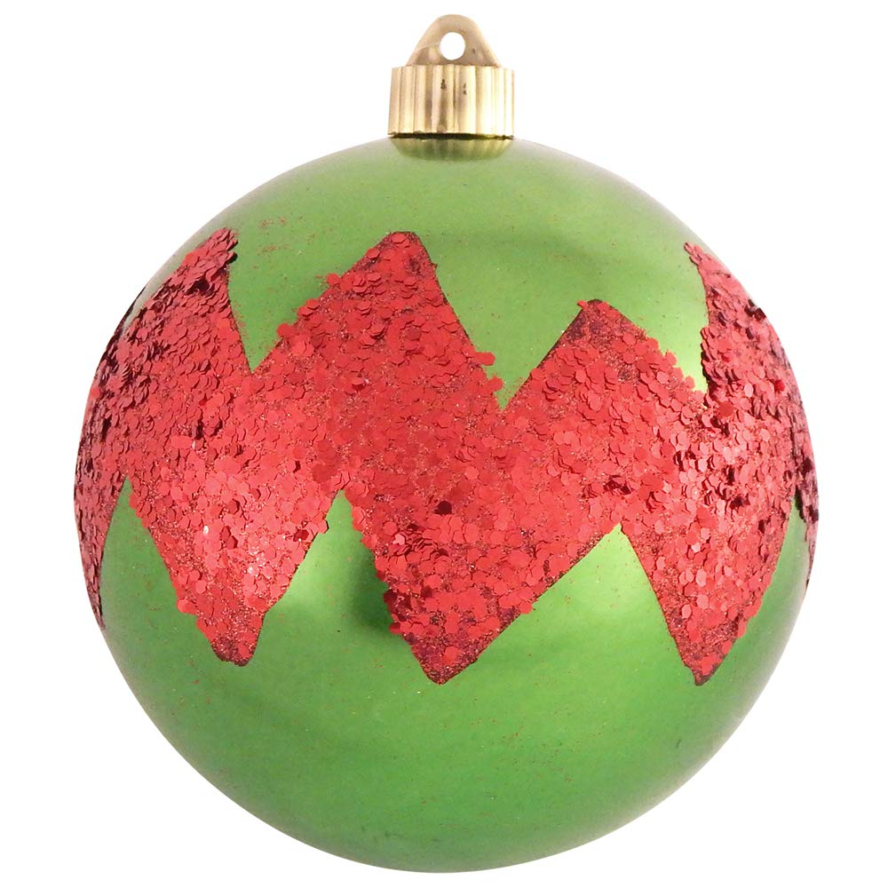 Christmas By Krebs 6" (150mm) Ornament, [2 Pieces], Commercial Grade Indoor and Outdoor Shatterproof Plastic, Water Resistant Decorated Ball Shape Ornament Decorations