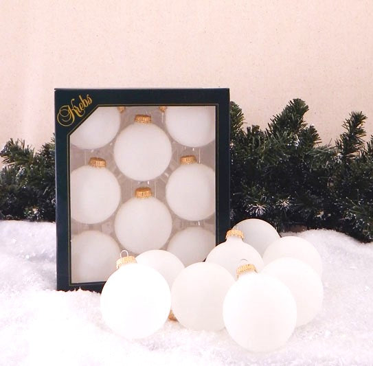 Crafting Seamless Glass Ball Ornaments for Holiday Decor (Frost with Gold Caps-96 Pieces, 8/Box, 12/Case, 2 5/8 inch (67mm))