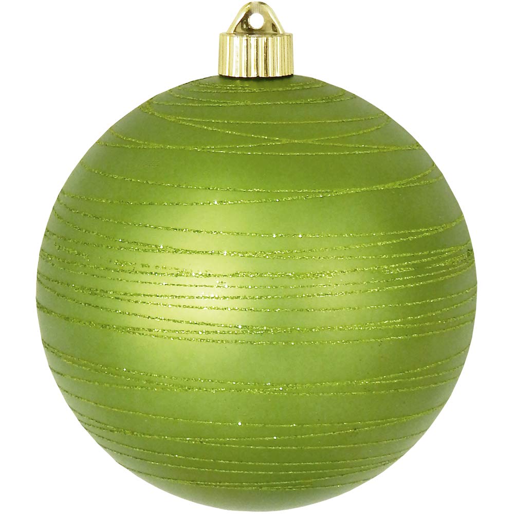 Christmas By Krebs 6" (150mm) Ornament, [2 Pieces], Commercial Grade Indoor and Outdoor Shatterproof Plastic, Water Resistant Decorated Ball Shape Ornament Decorations