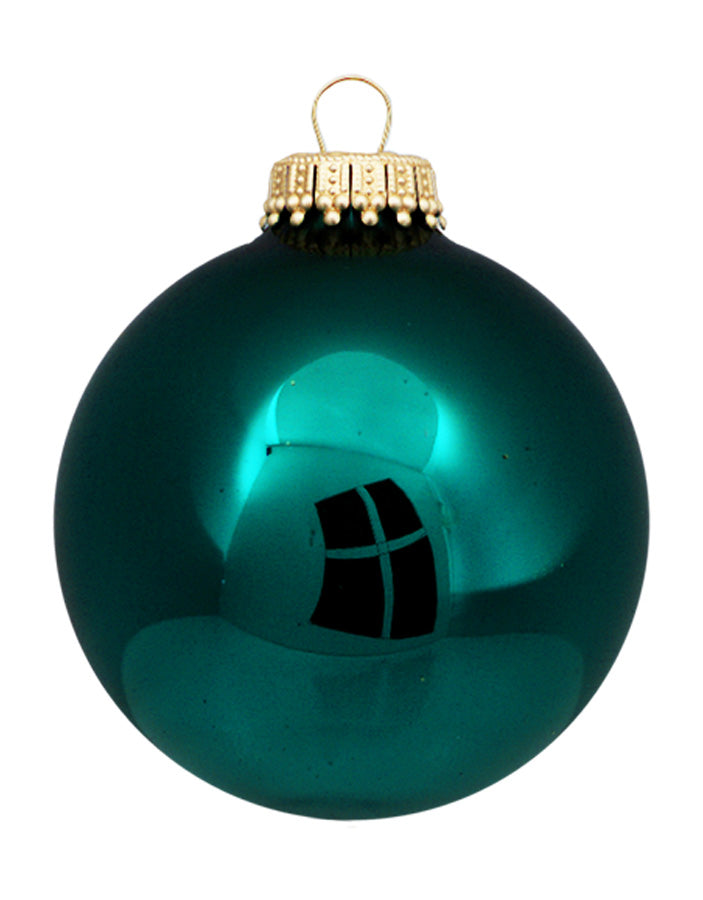 Glass Christmas Tree Ornaments - 67mm / 2.63" [8 Pieces] Designer Balls from Christmas By Krebs Seamless Hanging Holiday Decor