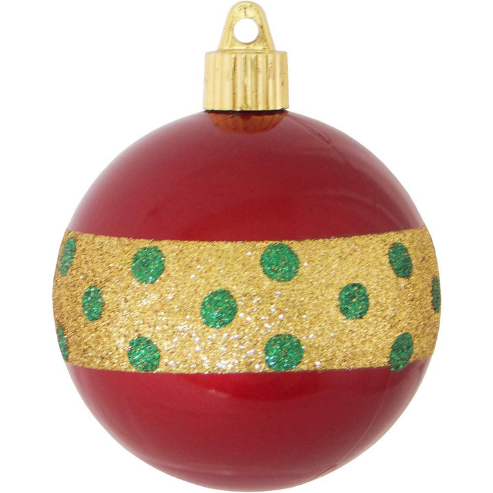 Christmas By Krebs 3 1/4" (80mm) Ornament [4 Pieces] Commercial Grade Indoor and Outdoor Shatterproof Plastic, Water Resistant Ball Shape Ornament Decorations