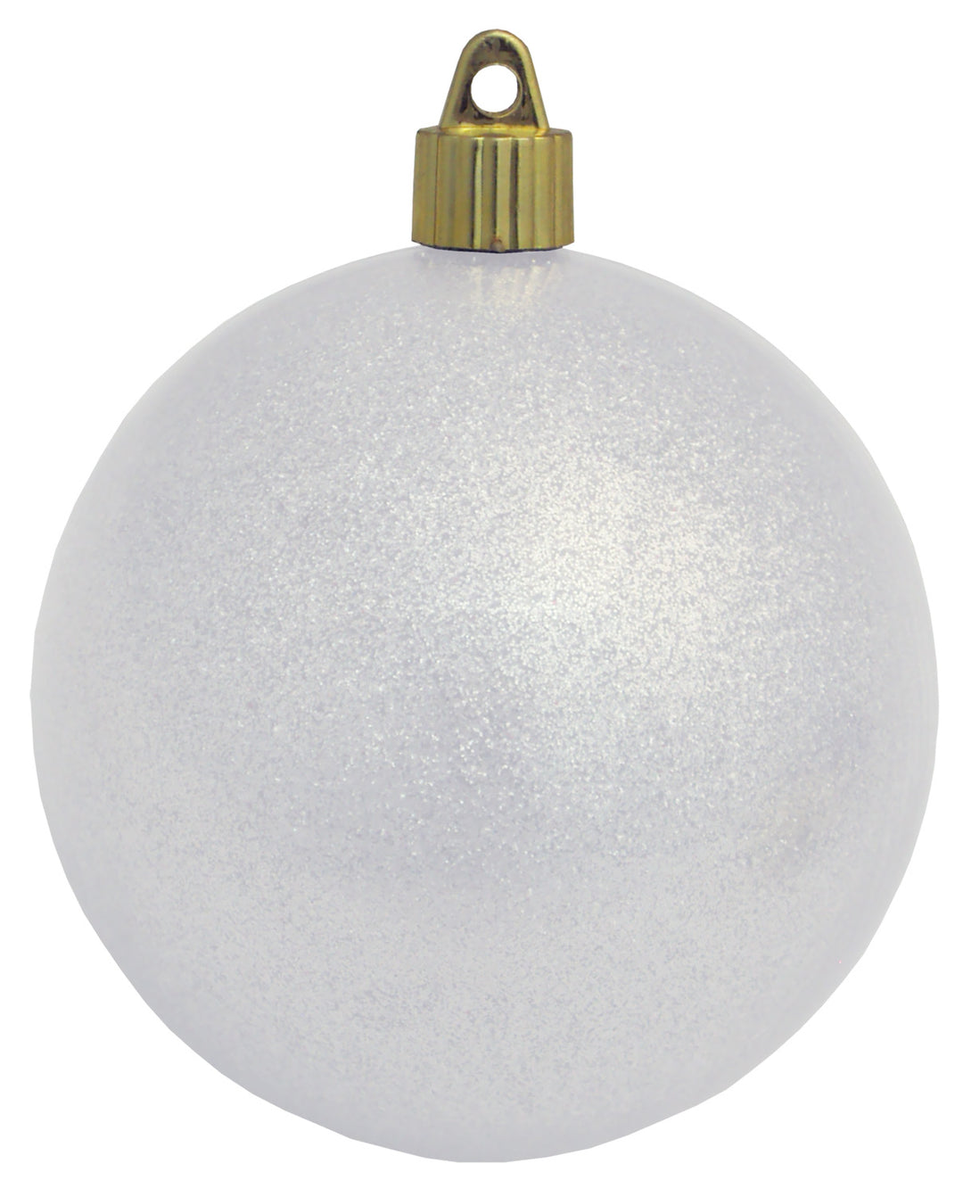 Christmas By Krebs 4" (100mm) White Sparkle [4 Pieces] Solid Commercial Grade Indoor and Outdoor Shatterproof Plastic, Water Resistant Ball Ornament Decorations