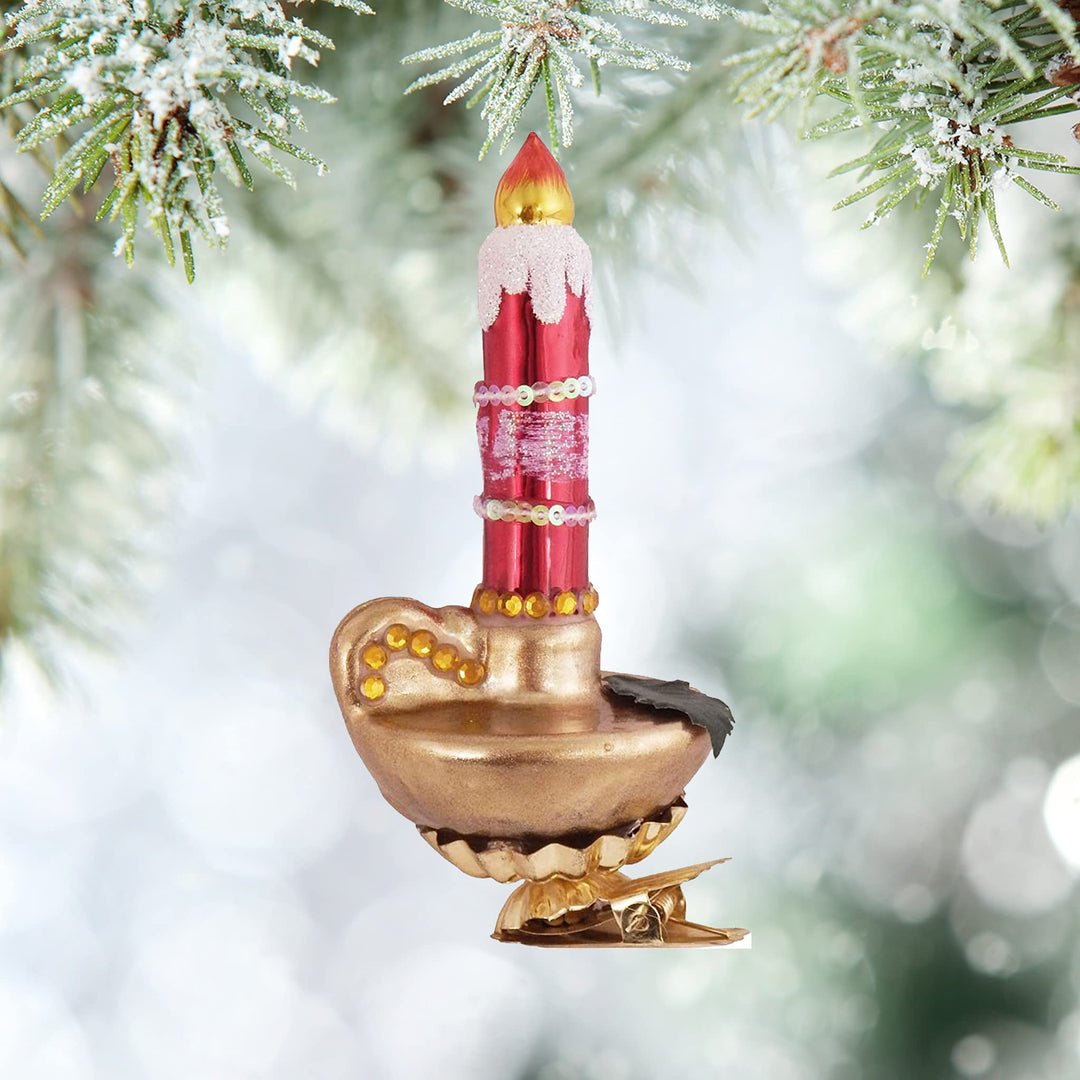 Christmas By Krebs Blown Glass  Collectible Tree Ornaments  (Candle)