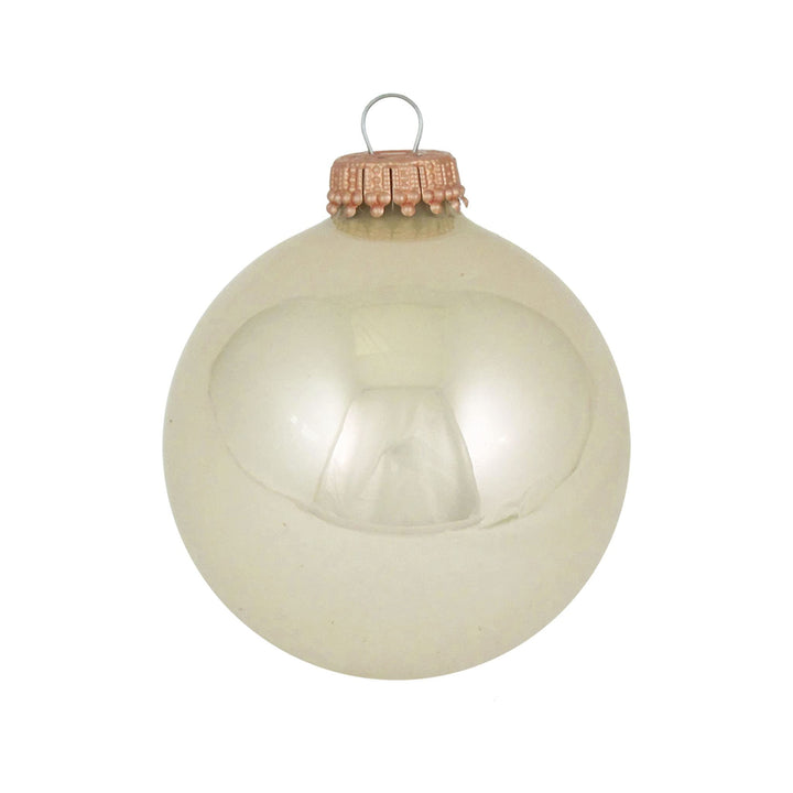 Christmas Tree Ornaments - 67mm / 2.625" Designer Glass Baubles from Christmas By Krebs - Handcrafted Seamless Hanging Holiday Decor for Trees - Set of 8