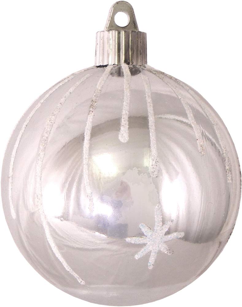 Christmas By Krebs 3 1/4" (80mm) Ornament [4 Pieces] Commercial Grade Indoor and Outdoor Shatterproof Plastic, Water Resistant Ball Shape Ornament Decorations