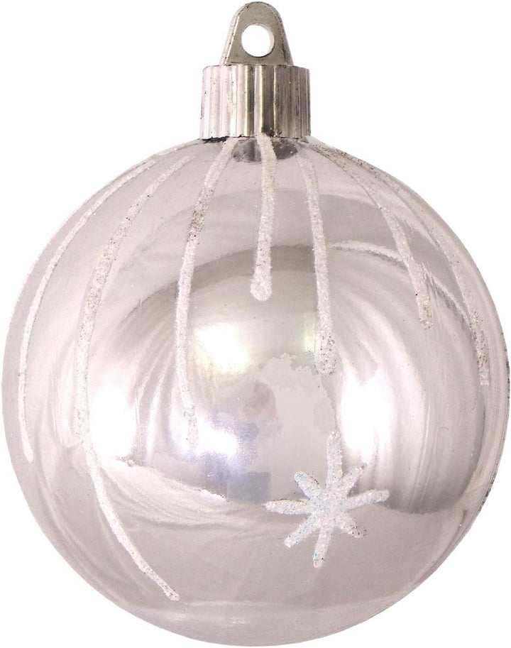 Christmas By Krebs 3 1/4" (80mm) Ornament [4 Pieces] Commercial Grade Indoor and Outdoor Shatterproof Plastic, Water Resistant Ball Shape Ornament Decorations