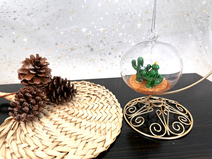 Christmas By Krebs Blown Glass  Collectible Tree Ornaments  (Desert Terrarium)
