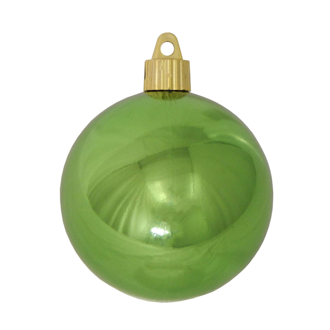 Christmas By Krebs 3 1/4" (80mm) Shiny Limeade Green [8 Pieces] Solid Commercial Grade Indoor and Outdoor Shatterproof Plastic, UV and Water Resistant Ball Ornament Decorations