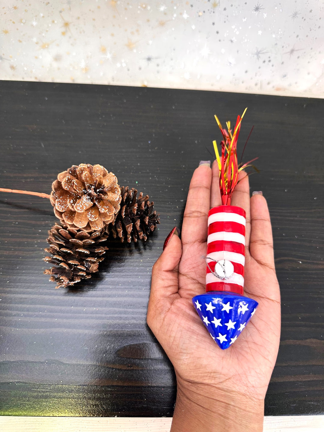 Christmas By Krebs Blown Glass  Collectible Tree Ornaments  (5 3/4" Firecracker Rocket)