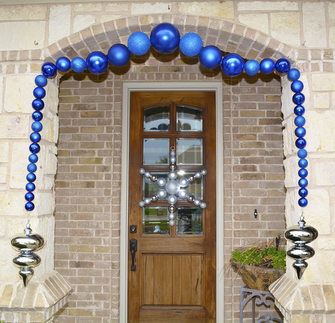 Christmas By Krebs 3 1/4" (80mm) Regal Blue [8 Pieces] Solid Commercial Grade Indoor and Outdoor Shatterproof Plastic, UV and Water Resistant Ball Ornament Decorations