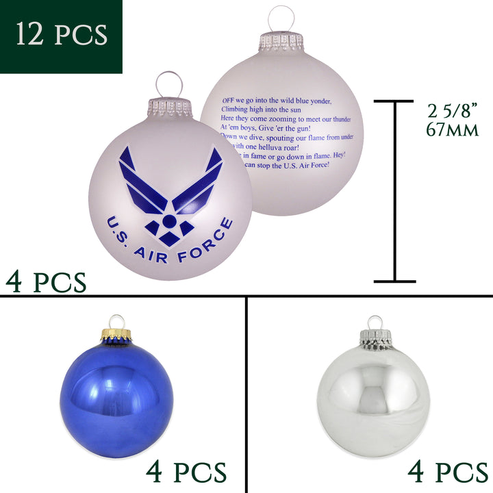 Christmas Tree Ornaments - Military Glass Balls from Christmas by Krebs - Handmade Seamless Hanging Holiday Decorations for Trees