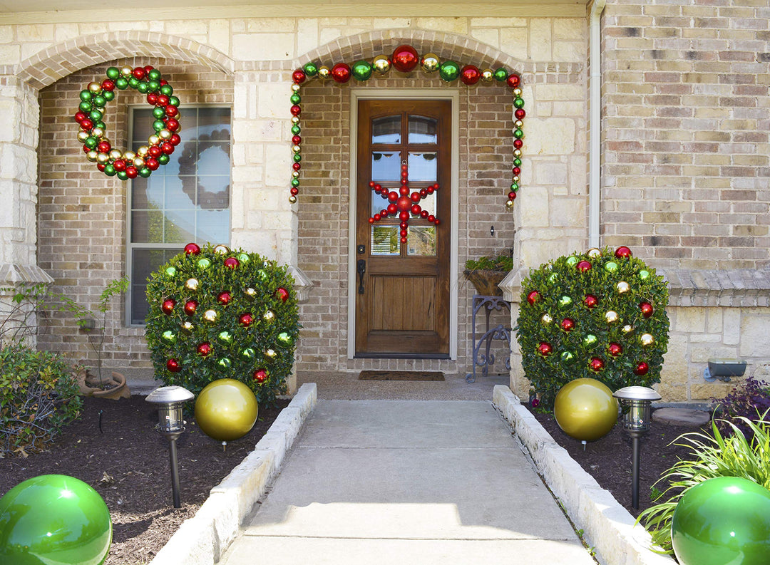 Christmas By Krebs 8" (200mm) Candy Red [1 Piece] Solid Commercial Grade Indoor and Outdoor Shatterproof Plastic, UV and Water Resistant Ball Ornament Decorations