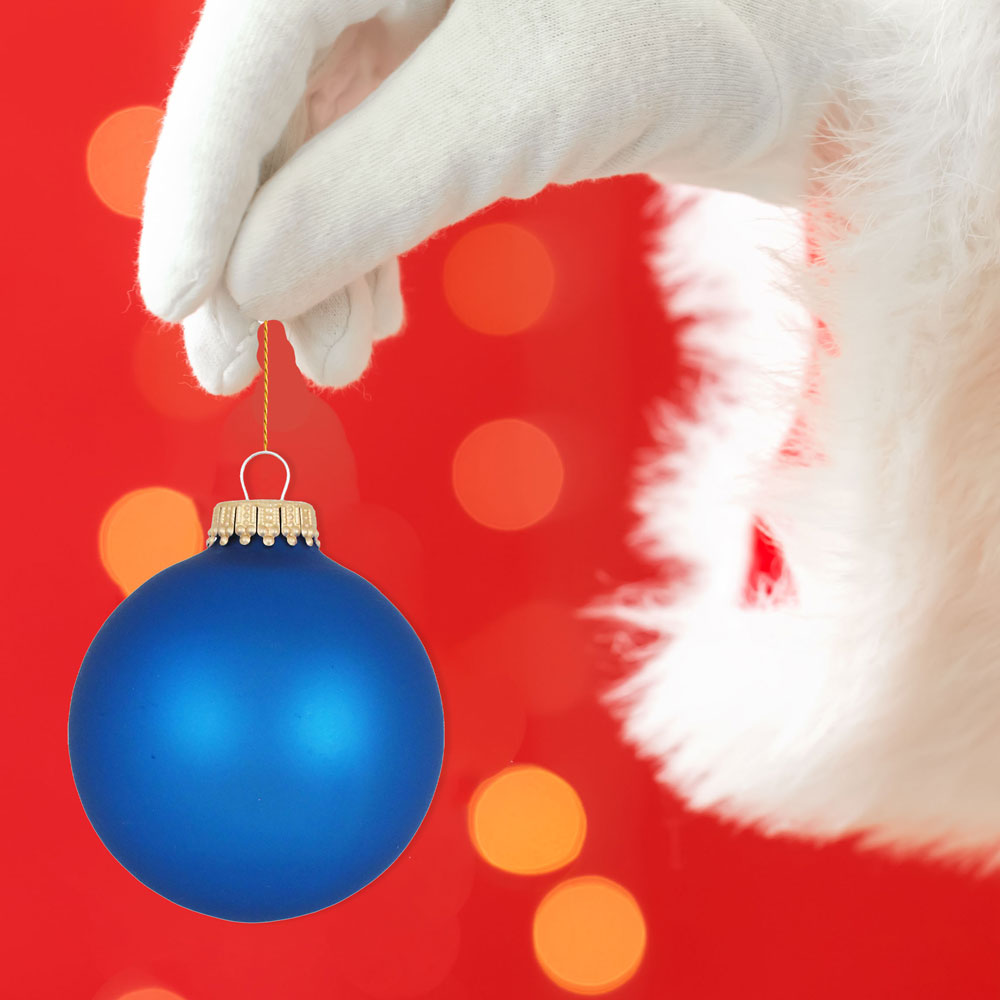 Christmas By Krebs 2 5/8" (67mm) Seamless Glass Ornament [8 Pieces], Decorated Designer Heirloom (Velvet Classic Blue)