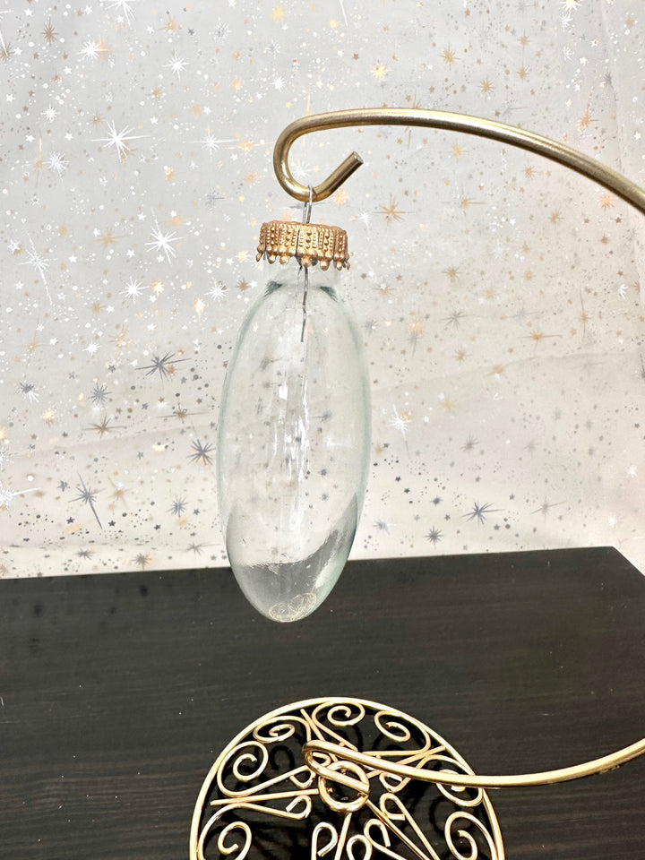 Christmas By Krebs 3" (76mm) Craft Glass Disc Ornament [6 Pieces], Designer Heirloom  (Clear Craft Disc Gold Crown Caps)