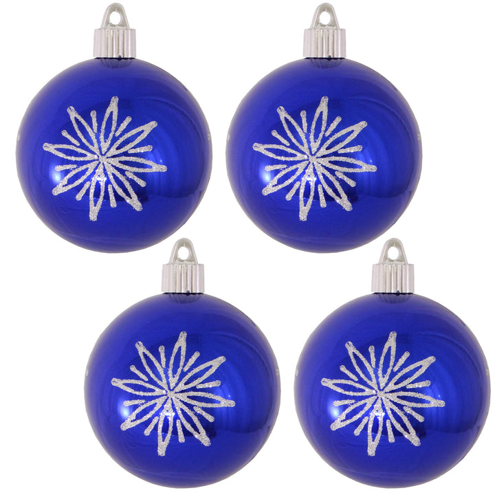 Christmas By Krebs 3 1/4" (80mm) Ornament [4 Pieces] Commercial Grade Indoor and Outdoor Shatterproof Plastic, Water Resistant Ball Shape Ornament Decorations