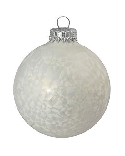 Glass Christmas Tree Ornaments - 67mm / 2.63" [6 Pieces] Designer Balls from Christmas By Krebs Seamless Hanging Holiday Decor