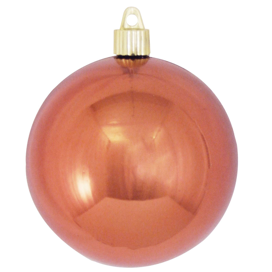 Christmas By Krebs 4" (100mm) Shiny Two Cents Copper [4 Pieces] Solid Commercial Grade Indoor and Outdoor Shatterproof Plastic, UV and Water Resistant Ball Ornament Decorations