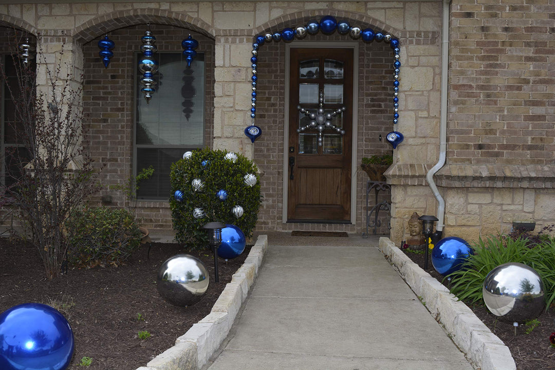 Christmas By Krebs 12" (300mm) Candy Silver [1 Piece] Solid Commercial Grade Indoor and Outdoor Shatterproof Plastic, UV and Water Resistant Ball Ornament Decorations