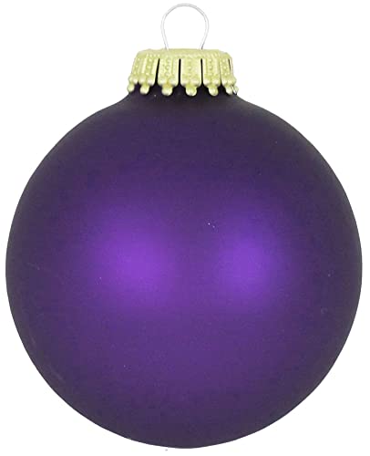 Christmas By Krebs 2 5/8" (67mm) Seamless Glass Ornament [8 Pieces], Decorated Designer Heirloom (Velvet Prism Violet Purple)