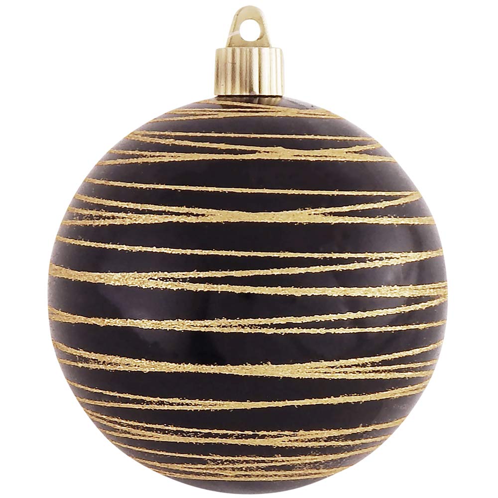 Christmas By Krebs 4" (100mm) Ornament [4 Pieces] Commercial Grade Indoor and Outdoor Shatterproof Plastic, Water Resistant Ball Decorated Ornaments
