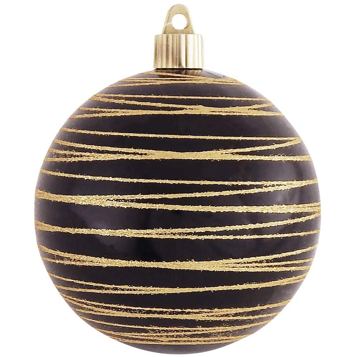 Christmas By Krebs 4" (100mm) Ornament [4 Pieces] Commercial Grade Indoor and Outdoor Shatterproof Plastic, Water Resistant Ball Decorated Ornaments