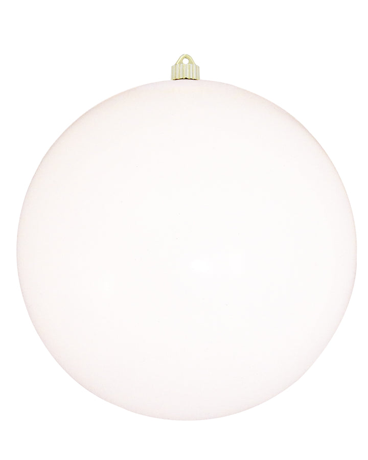 Christmas By Krebs 12" (300mm) Shiny Pure White [1 Piece] Solid Commercial Grade Indoor and Outdoor Shatterproof Plastic, UV and Water Resistant Ball Ornament Decorations