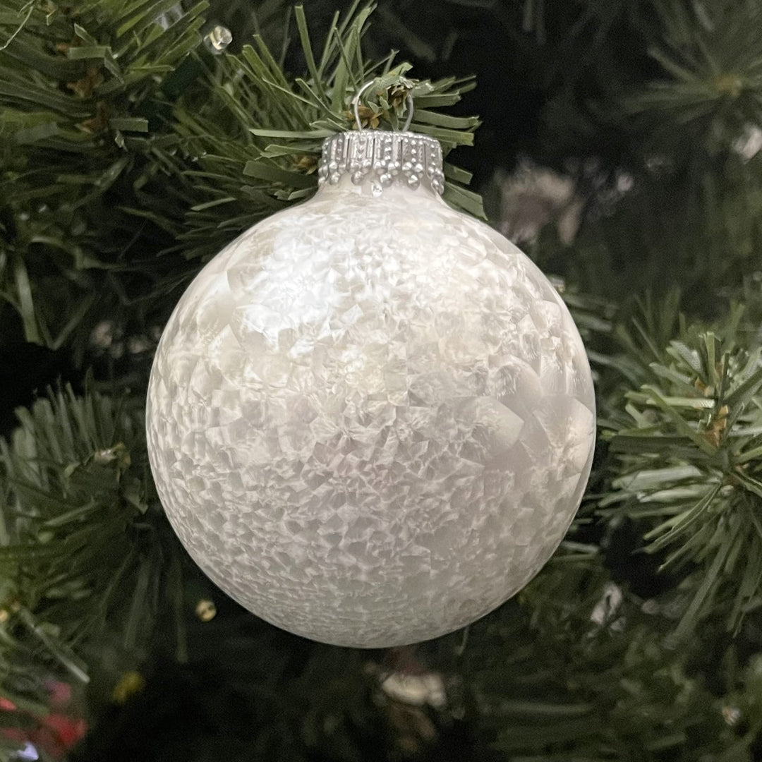 Glass Christmas Tree Ornaments - 67mm / 2.63" [6 Pieces] Designer Balls from Christmas By Krebs Seamless Hanging Holiday Decor