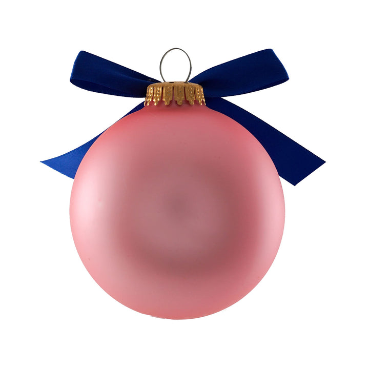 3 1/4" Pink Glass Ornament with Pink Grandma