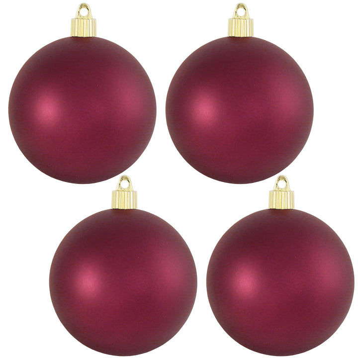 Christmas By Krebs 4" (100mm) Shiny Balmy Seas Blue [4 Pieces] Solid Commercial Grade Indoor and Outdoor Shatterproof Plastic, UV and Water Resistant Ball Ornament Decorations