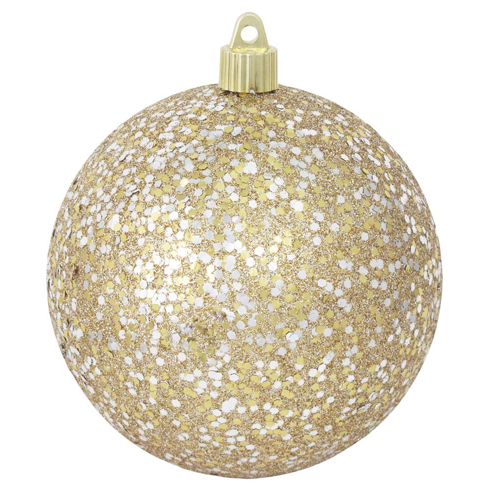 [4 Pack] 4 3/4" (120mm) Glitter/Glitz Finish Commercial Grade Shatterproof Ball Ornaments