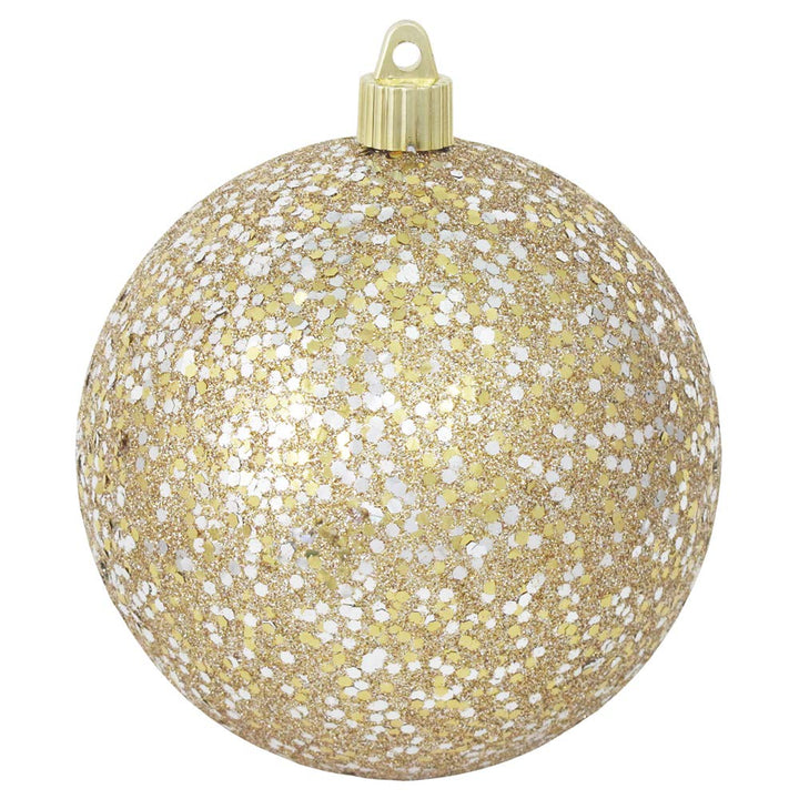 [4 Pack] 4 3/4" (120mm) Glitter/Glitz Finish Commercial Grade Shatterproof Ball Ornaments