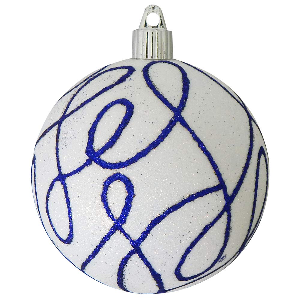 Christmas By Krebs 4" (100mm) Ornament [4 Pieces] Commercial Grade Indoor and Outdoor Shatterproof Plastic, Water Resistant Ball Decorated Ornaments