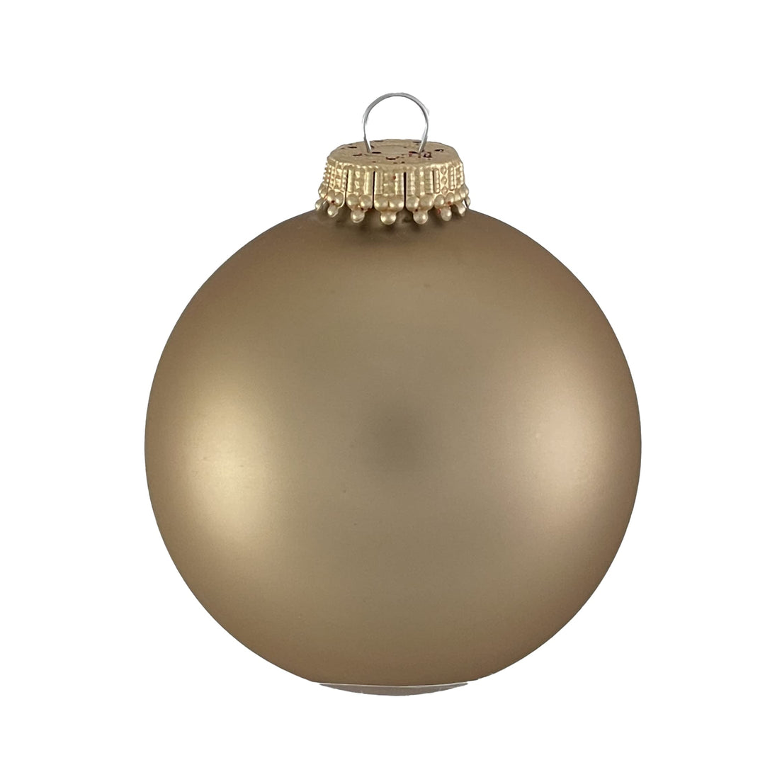3 1/4" (80mm) Designer Seamless Glass Ball Christmas Ornaments. 4 Pack. Made in the USA.