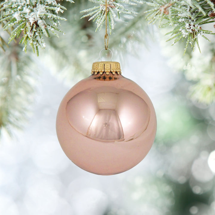 Glass Christmas Tree Ornaments - 67mm / 2.63" [8 Pieces] Designer Balls from Christmas By Krebs Seamless Hanging Holiday Decor