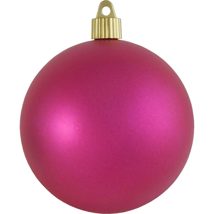 Christmas By Krebs 4" (100mm) Velvet Glamour Pink [4 Pieces] Solid Commercial Grade Indoor and Outdoor Shatterproof Plastic, UV and Water Resistant Ball Ornament Decorations