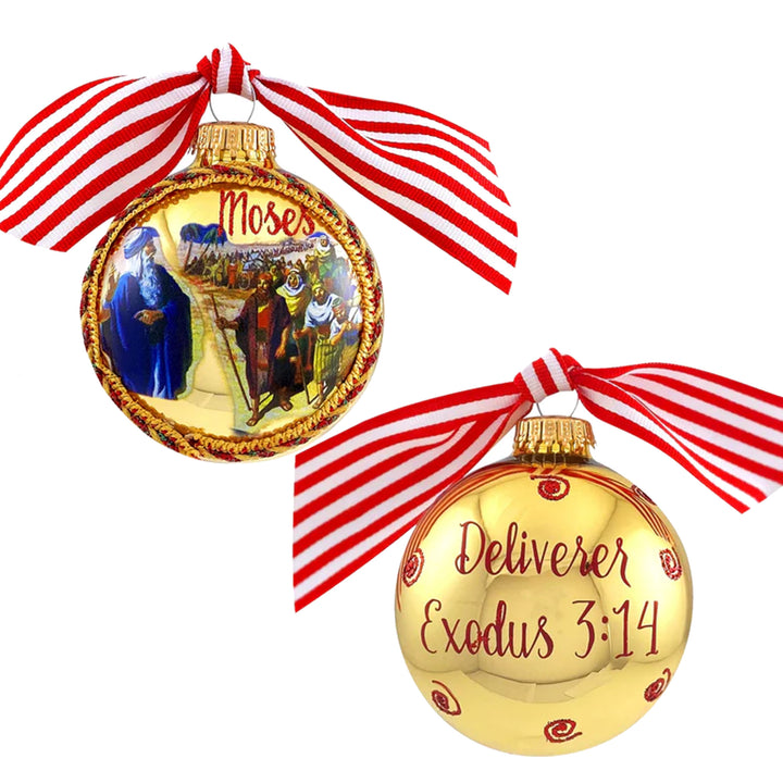 3 1/4" Collectable Bible Hero Glass Ornament Made in USA | Hugs Special Occasions Keepsake Gifts |  (HUGS Bible Hero - Moses)