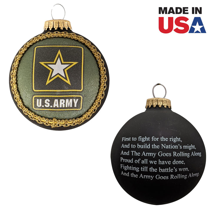 Christmas Tree Ornaments Made in the USA - 80mm / 3.25" Decorated Collectible Glass Balls from Christmas by Krebs - Handmade Hanging Holiday Decorations for Trees