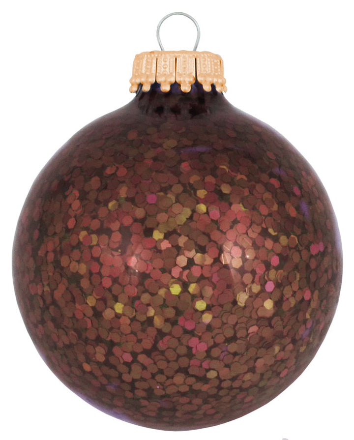Glass Christmas Tree Ornaments - 67mm / 2.63" [6 Pieces] Designer Balls from Christmas By Krebs Seamless Hanging Holiday Decor