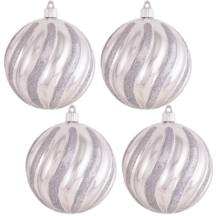 [4 Pack] 4 3/4" (120mm) Decorated Shatterproof Ball Ornaments