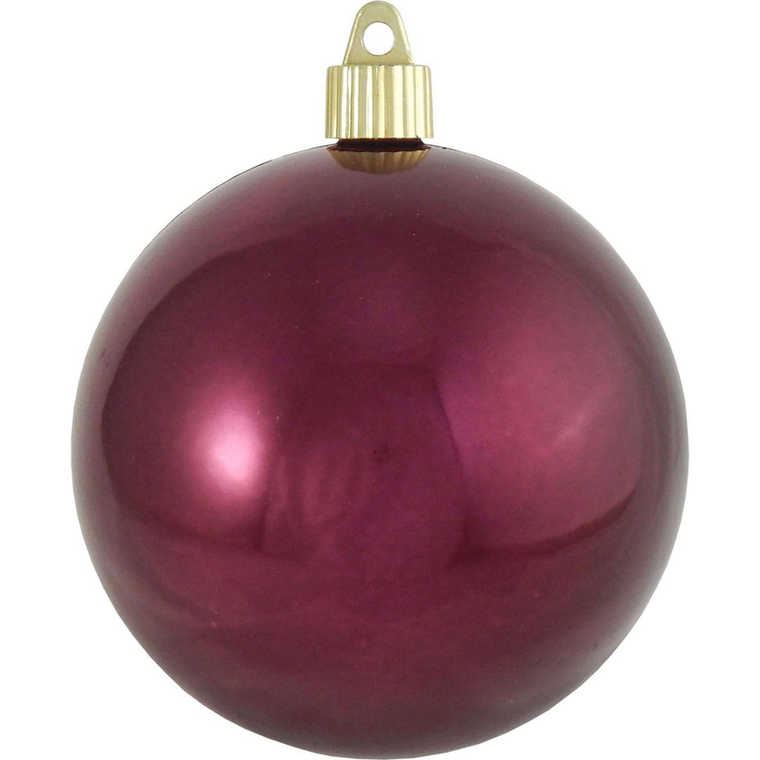 Christmas By Krebs 4" (100mm) Shiny Merlot Red [4 Pieces] Solid Commercial Grade Indoor and Outdoor Shatterproof Plastic, UV and Water Resistant Ball Ornament Decorations