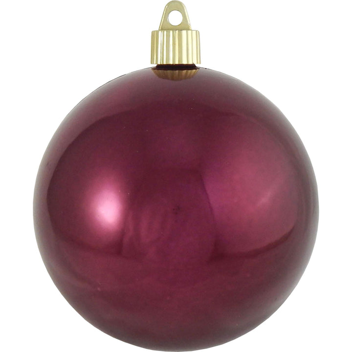 Christmas By Krebs 4" (100mm) Shiny Merlot Red [4 Pieces] Solid Commercial Grade Indoor and Outdoor Shatterproof Plastic, UV and Water Resistant Ball Ornament Decorations