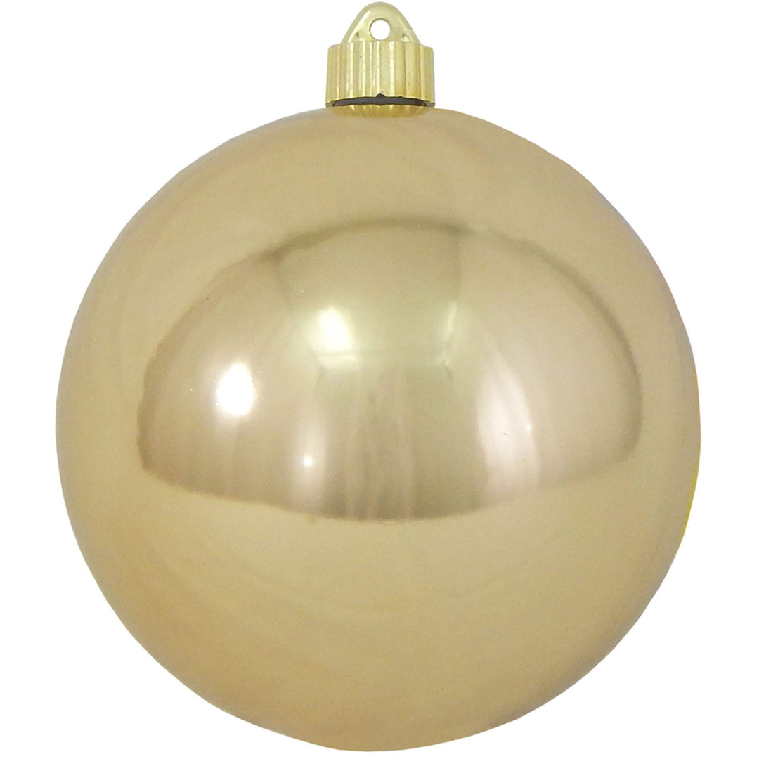 Christmas By Krebs 6" (150mm) Shiny Gilded Gold [2 Pieces] Solid Commercial Grade Indoor and Outdoor Shatterproof Plastic, UV and Water Resistant Ball Ornament Decorations