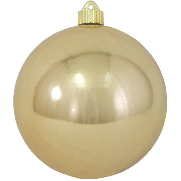 Christmas By Krebs 6" (150mm) Shiny Gilded Gold [2 Pieces] Solid Commercial Grade Indoor and Outdoor Shatterproof Plastic, UV and Water Resistant Ball Ornament Decorations