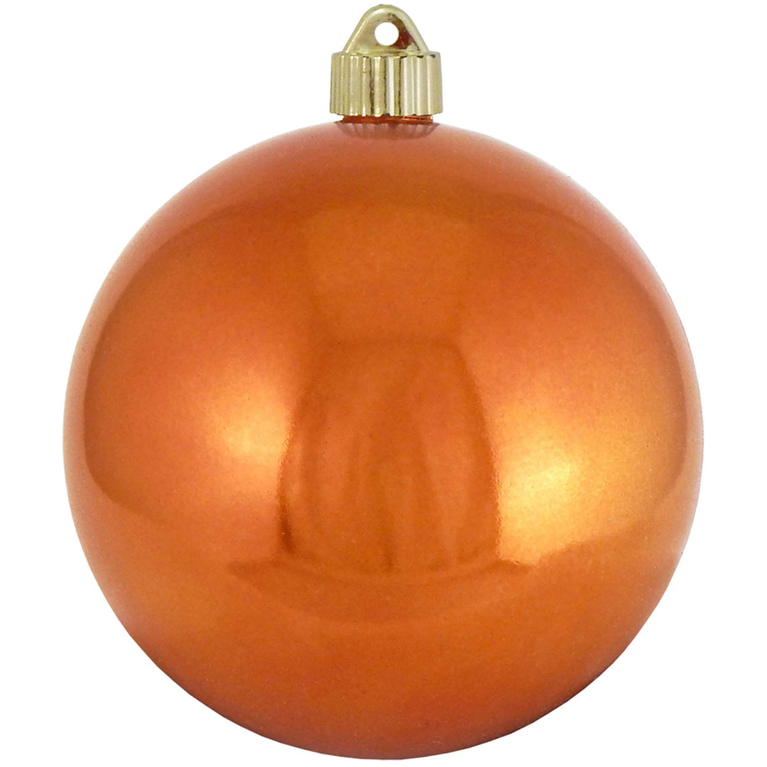 Christmas By Krebs 6" (150mm) Shiny Mandarin Orange [2 Pieces] Solid Commercial Grade Indoor and Outdoor Shatterproof Plastic, UV and Water Resistant Ball Ornament Decorations