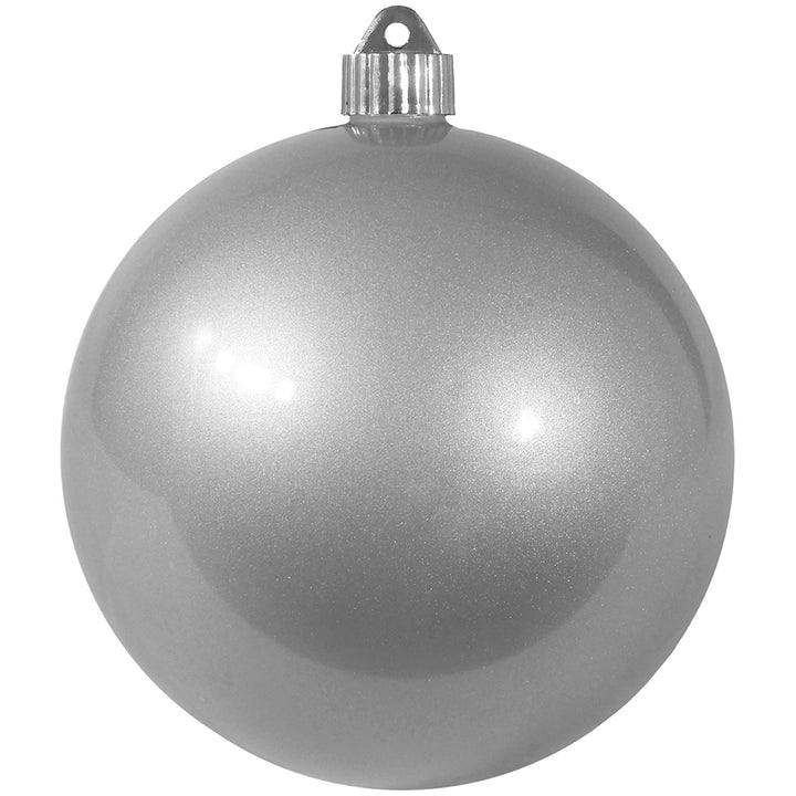 Christmas By Krebs 6" (150mm) Candy Silver [2 Pieces] Solid Commercial Grade Indoor and Outdoor Shatterproof Plastic, UV and Water Resistant Ball Ornament Decorations